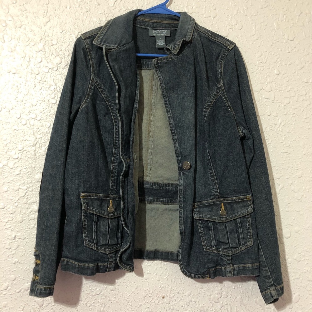Vintage cropped jean jacket by Motto